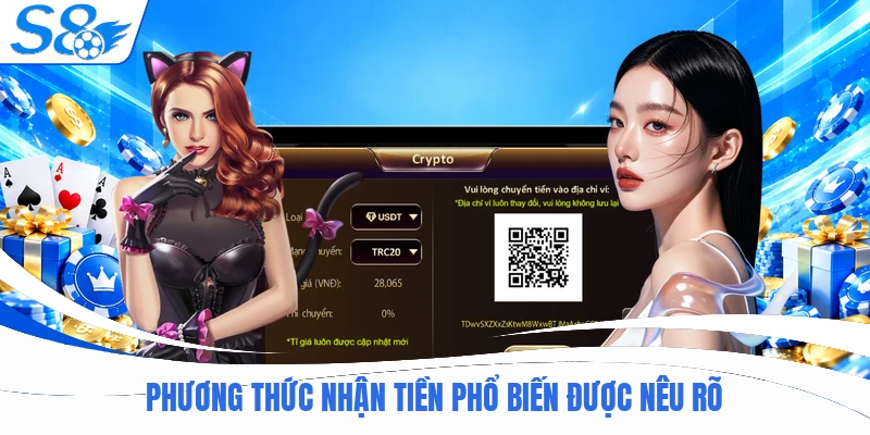 Phương thức nhận tiền phổ biến được nêu rõ